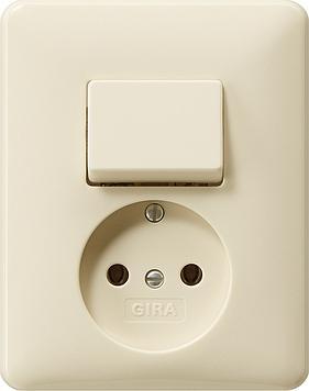 Gira System 55 inbouwstopcontact in crème wit - 047601, Doe-het-zelf en Verbouw, Elektra en Kabels, Overige typen, Nieuw, Verzenden