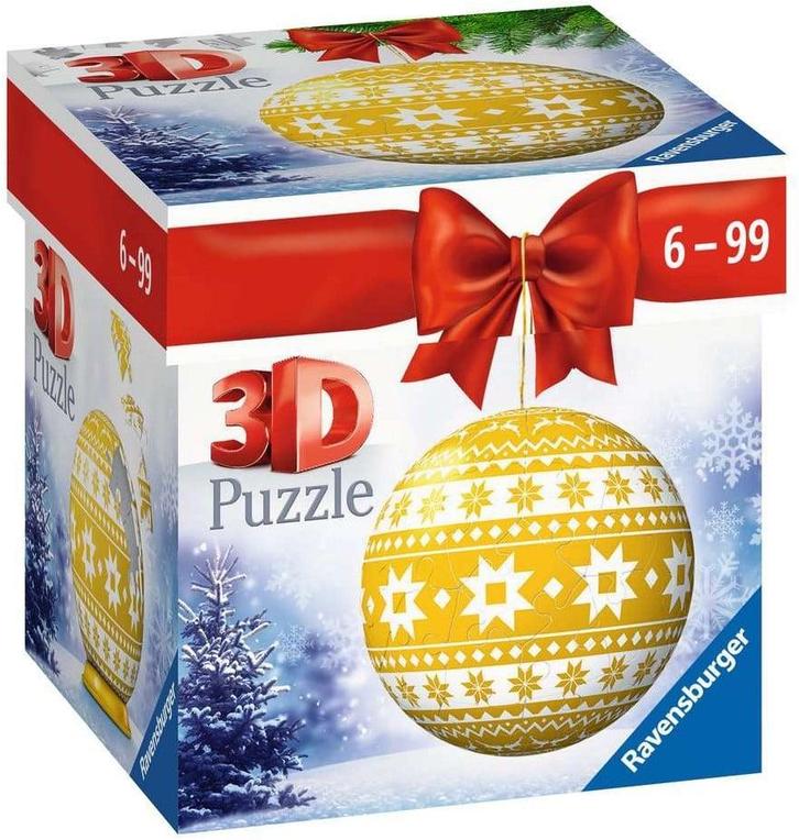 3D Puzzel - Kerstbal Geel (54 stukjes) | Ravensburger -, Hobby en Vrije tijd, Denksport en Puzzels, Nieuw, Verzenden