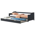 Bedbank tienerbed met onderschuifbed 90x200 cm donkergrijs