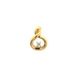 Gouden minimalistische hanger met diamant | 0,04 ct., Sieraden, Tassen en Uiterlijk, Bedels, Overige merken, Goud, Gebruikt, Ophalen of Verzenden