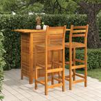 vidaXL 3-delige Tuinbarset massief acaciahout, Tuin en Terras, Tuinsets en Loungesets, Verzenden, Nieuw, Hardhout, 2 zitplaatsen