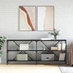 vidaXL Wandtafel 180x30x75 cm bewerkt hout en ijzer zwart, Huis en Inrichting, Tafels | Bijzettafels, Verzenden, Nieuw
