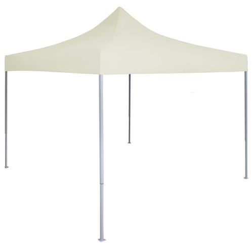 vidaXL Partytent professioneel inklapbaar 2x2 m staal crème, Tuin en Terras, Partytenten, Partytent, Nieuw, Verzenden