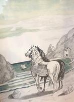 Giorgio De Chirico (1888-1978) - Cavalli in riva al Tirreno, Antiek en Kunst