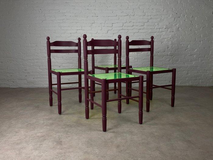 Nicola Beger - Nicola Beger - Stoel (4) - Hout, plexiglas -, Antiek en Kunst, Kunst | Designobjecten