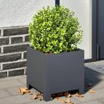 vidaXL Plantenbakken 2 st 30x30x30 cm staal antracietkleurig, Tuin en Terras, Bloembakken en Plantenbakken, Verzenden, Nieuw, Metaal