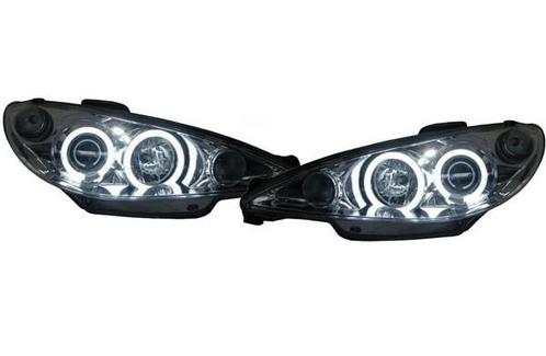 Koplampen Peugeot 206 02-.. + GTI Angel Eyes Ice CCFL, Auto-onderdelen, Overige Auto-onderdelen, Ophalen of Verzenden
