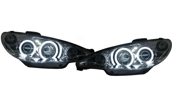 Koplampen Peugeot 206 02-.. + GTI Angel Eyes Ice CCFL, Auto-onderdelen, Overige Auto-onderdelen, Ophalen of Verzenden