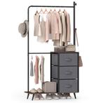 LIVSK Vrijstaande Kledingrek met Opbergvakken en Zijhaken -, Huis en Inrichting, Woonaccessoires | Etagères, Verzenden, Nieuw