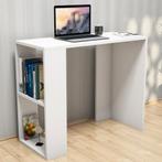 [en.casa] Bureau met plank 75x90x40 cm Aars wit, Nieuw, Verzenden