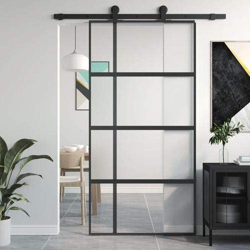 vidaXL Schuifdeur 102,5x205 cm gehard glas en aluminium, Doe-het-zelf en Verbouw, Deuren en Horren, Nieuw, Verzenden
