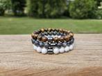 Stone Harmony armbandenset – labradoriet, tijgeroog, howliet, Overige materialen, Verzenden, Nieuw, Overige kleuren