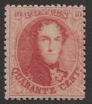 Belgi� 1865 - medaillon 40c karmijnroze - tanding 14� -