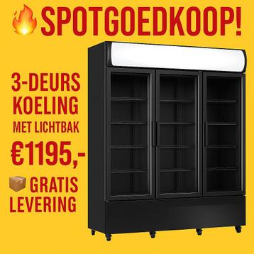Koelkast 3 glasdeuren zwart | SUPER DEAL! | beschikbaar voor biedingen