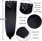 clip in hair extensions haar 55cm, Sieraden, Tassen en Uiterlijk, Uiterlijk | Haarverzorging, Nieuw, Pruik of Haarverlenging