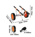 Kajak transportkar trolley met massieve wielen verstelbaar, Watersport en Boten, Verzenden, Nieuw