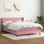 vidaXL Boxspring met matras fluweel roze 160x210 cm, Verzenden, Nieuw, Stof