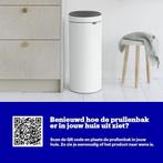 Brabantia Touch Bin Prullenbak - 30 liter - White, Huis en Inrichting, Verzenden, Zo goed als nieuw