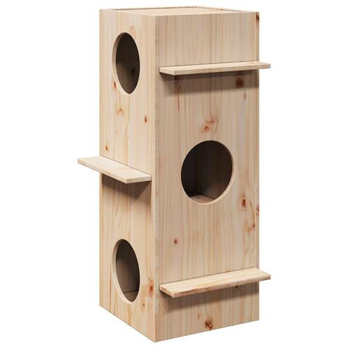 vidaXL Kattenhuis 43x43x90 cm massief grenenhout, Dieren en Toebehoren, Katten-accessoires, Nieuw, Verzenden