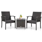 Tweedekans | Coast 3-Delige Rieten Patio Set – 2, Huis en Inrichting, Tafels | Salontafels, Ophalen of Verzenden, Zo goed als nieuw