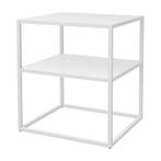 [en.casa] Bijzettafel Raahe met plank 50,5x45x40 cm wit, Verzenden, Nieuw