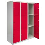 3 x Lockerkast Metaal - Rood - Driedeurs - Flatpack - Per, Zakelijke goederen, Kantoor en Winkelinrichting | Magazijn, Stelling en Opslag