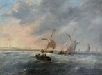 Britse school (XIX) - Sailing ships off the coast, Antiek en Kunst