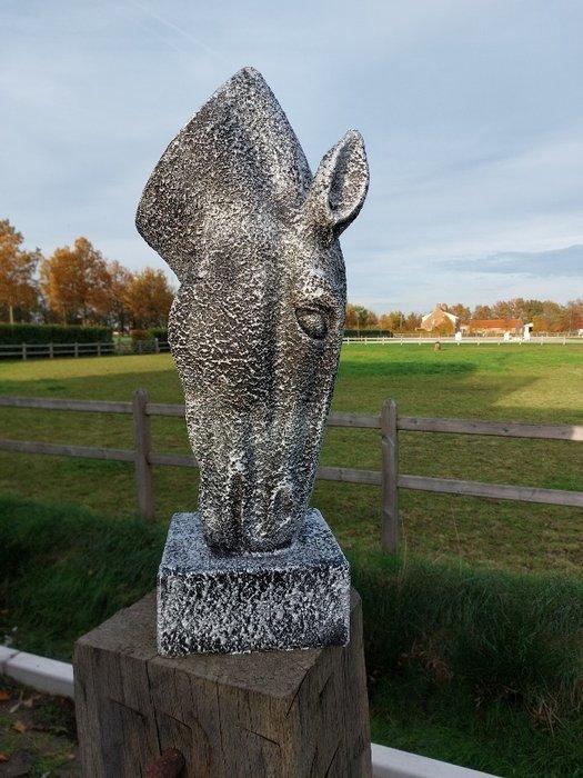 Beeld, garden statue large horse head 70 cm - 70 cm -, Antiek en Kunst, Curiosa en Brocante