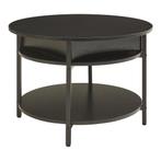 Salontafel Kandas rond zwart en houtkleurig Ø70 cm [en.casa], Huis en Inrichting, Tafels | Salontafels, Verzenden, Nieuw