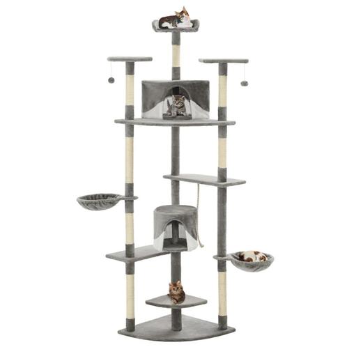 vidaXL Kattenkrabpaal met sisal krabpalen 203 cm grijs en, Dieren en Toebehoren, Katten-accessoires, Nieuw, Verzenden