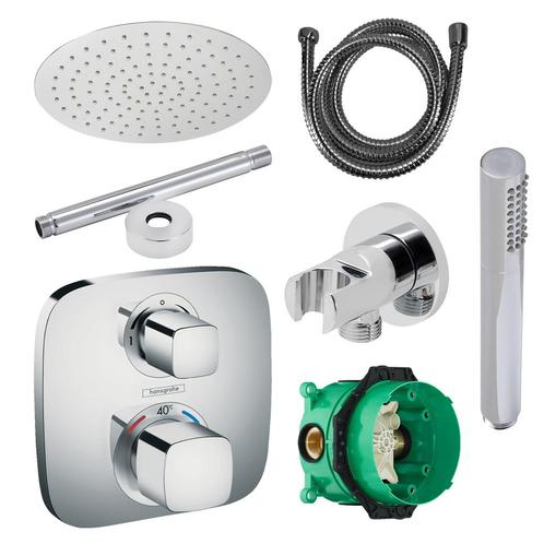 Hansgrohe Ecostat Regendoucheset Inbouw Plafonduitloop met, Doe-het-zelf en Verbouw, Sanitair, Kraan, Nieuw, Chroom, Ophalen of Verzenden