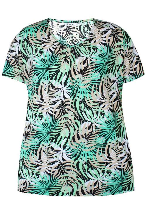 ZHENZI shirt Mavis tropische print Maat:, Kleding | Dames, T-shirts, Overige kleuren, Nieuw, Verzenden