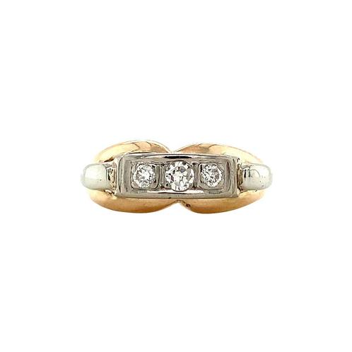 Gouden ring met diamant 14 krt, Sieraden, Tassen en Uiterlijk, Ringen, Dame, Wit, 17 tot 18, Zo goed als nieuw, Goud, Verzenden