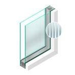 Dubbel glas Figuur Canale mat blank 4mm - sp - 4mm, Ophalen of Verzenden, Nieuw