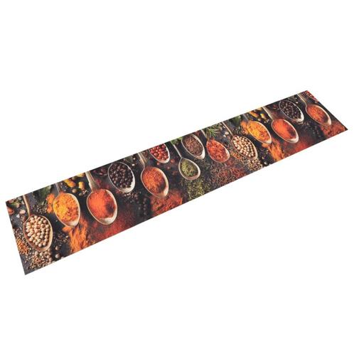 vidaXL Keukenmat wasbaar lepel- en kruidenprint 60x300 cm, Tuin en Terras, Deurmatten, Nieuw, Verzenden