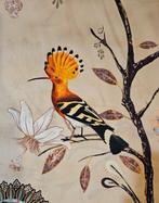 Luxe satijnkatoenen stof Art Deco met Upupa antiekroze -