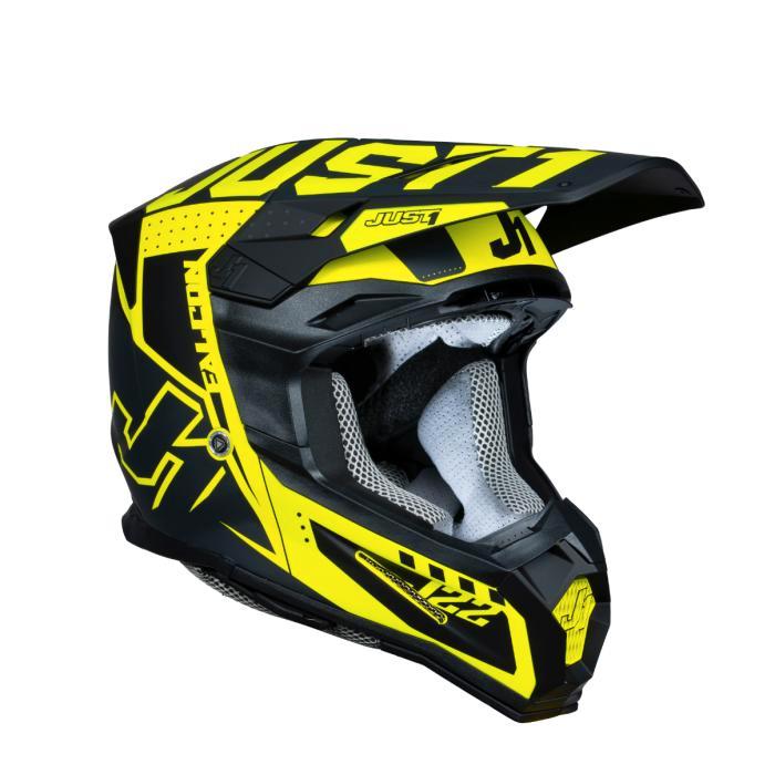 Just1 J-22 F Falcon Helmet – Titanium/Black/Fluo Yellow, Motoren, Kleding | Motorkleding, Verzenden