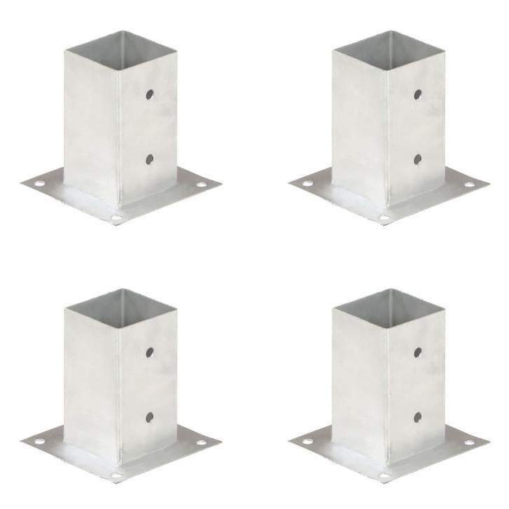 vidaXL Paalankers 4 st 81 mm gegalvaniseerd metaal, Tuin en Terras, Palen, Balken en Planken, Nieuw, Verzenden