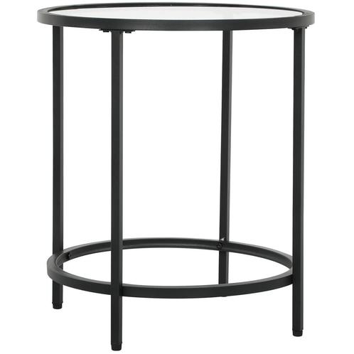 TRUUSK Bijzettafel Rond Salontafel Met Glazen Tafelblad, Met, Huis en Inrichting, Tafels | Bijzettafels, Nieuw, Verzenden