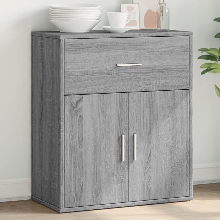 vidaXL Dressoir 60x31x70 cm bewerkt hout grijs sonoma, Huis en Inrichting, Kasten | Dressoirs, 25 tot 50 cm, Nieuw, 50 tot 100 cm