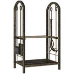 Brandhoutrek Voor Binnen 43 X 30 X 74cm 2 Niveaus Brandhoutr, Huis en Inrichting, Haarden, Verzenden, Nieuw