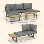 TRUUSK Acaciahout Tuinmeubelset 6 Personen L-vormige Tuinlou, Verzenden, Nieuw