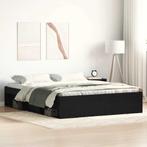 vidaXL Bedframe zonder matras 150x200 cm bewerkt hout zwart, Huis en Inrichting, Slaapkamer | Bedden, Bruin, Verzenden, Overige maten