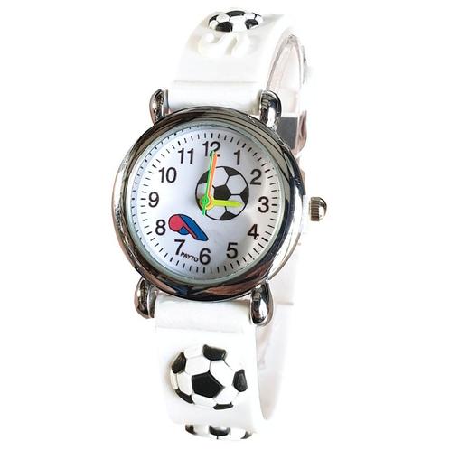 Fako® - Kinderhorloge - 3D - Voetbal - Wit, Sieraden, Tassen en Uiterlijk, Horloges | Kinderen, Verzenden