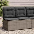 vidaXL Tuinbankje verstelbaar met kussens poly rattan grijs, Verzenden, Nieuw, Rotan