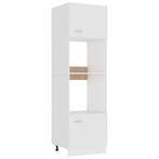vidaXL Magnetronkast Lyon 60x57x207 cm bewerkt hout wit, Huis en Inrichting, Verzenden, Nieuw, Wit