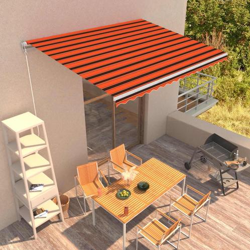 vidaXL Luifel handmatig uittrekbaar 400x300 cm oranje en, Tuin en Terras, Zonneschermen, Nieuw, Verzenden