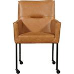 Leren eetkamerstoel Lucky - Vintage Cognac (cognac), Ophalen of Verzenden, Nieuw, Leer, Bohemian, Industrieel, Modern, Scandinavisch