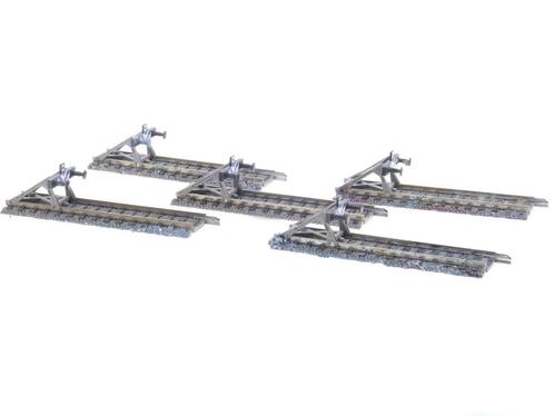 Schaal H0 Fleischmann 6102 rechte rails met stootblok 5st..., Hobby en Vrije tijd, Modeltreinen | H0, Gelijkstroom, Analoog, Gebruikt