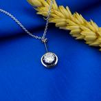 Witgouden ketting met vaste hanger en diamant; 0,70 ct. |..., Sieraden, Tassen en Uiterlijk, Kettingen, Gebruikt, Overige kleuren